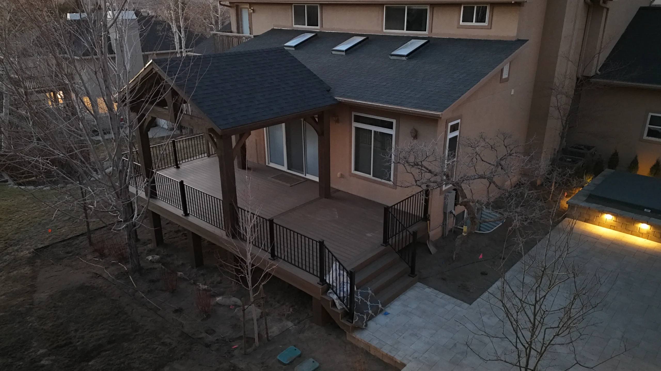 Custom deck with pavilion